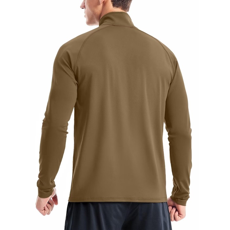 Quarter Zip Men Lightweight(Coyote Brown,M)
