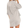 Bozanly Casual V Neck 3/4 Sleeve Button Down Shirts High
