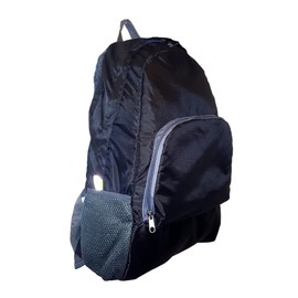 Nylon Fold-able Lightweight Waterproof Travel Backpack (Black)