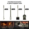 Amagabeli Fireplace Log Rack with 4 Tools 74 x 40