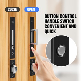 Eegoowa Pocket Door Locks, Edge pulls, Hidden Handles, Pocket Door Hardware, Sliding Door Locks, Sliding Door Hardware, for Doors 1 3/8" to 2 2/8" Thick (Golden, Privacy Type)