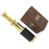 Brass Pocket Telescope - 6" Inch Brass Telescope with Hard-wood