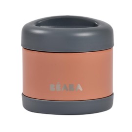 BEABA - Thermal Food Flask - for Baby and Children - 100% Airtight - Stainless Steel - Insulated - Keeps food Hot or Cold for more than 5 hours - Double layered - 500 ml - Terracotta
