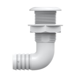 SEAFLO 1-1/2" 90° Angled Thru Hull Through-Hull Fitting with Built-in-Check Valve – Anti-Corrosion and Ultra-Durable for Marine, Boat, Yacht, RV, Truck - 4-Year Warranty! (1-1/2", White, 2-Pack)