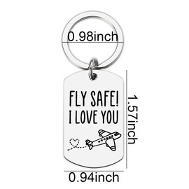 Father's Day Gift for Dad Boyfriend I Love You Keychain for Pilot Birthday Gifts for Husband Unique Son Grandson Gifts for Flight Attendant Gifts for Women Long Distance Gifts for Mom Sister Daughter
