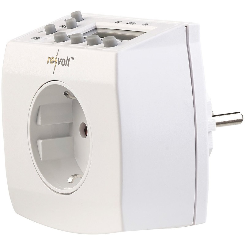 revolt Digital Timer Sockets: Set of 2 Compact Digital Timer