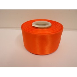 2 metres of 50mm Satin Ribbon Dark Pumpkin Orange Double Sided 50 mm 5cm 2" 2 Inch