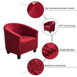 NILUOH Club Chair Slipcover Stretch Tub Chair Cover Barrel Chair Covers Armchair Covers Sofa Cover Furniture Protector for Living Room (03)