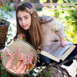 Butterfly Hair Clips Alligator Claw Clip Clamps Pins Barrettes Cute Sparkly Bows for Girls Women Thick Hair Makeup, 4 Pack