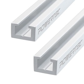 POWERTEC 71379-P2 Heavy Duty 48" Aluminum T-Track | Specialized T Slot Track Mounting for 3/8" Hex Bolt and POWERTEC T Bolt ¼"-20 and 5/16"-18, 2 PK