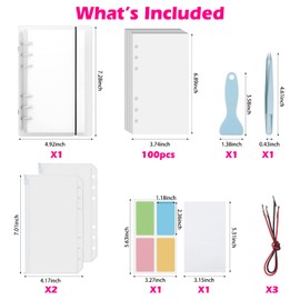 SUNEZLGO Reusable Sticker Book 100 Sheets, Sticker Collecting Book with Pockets, Sticker Collecting Album, Reusable Sticker Album, Blank Sticker Book with Tweezer and Spatula (A6)