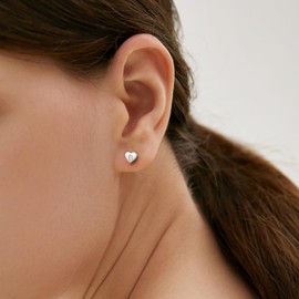 Silvora Girls' Fashion Stud Earrings for Women Silver Jewellery Sleeper Earrings Heart Letter G Earring