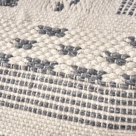 Karim Ivory Grey Faux Yarn Large Poufcolor: as Pic Color