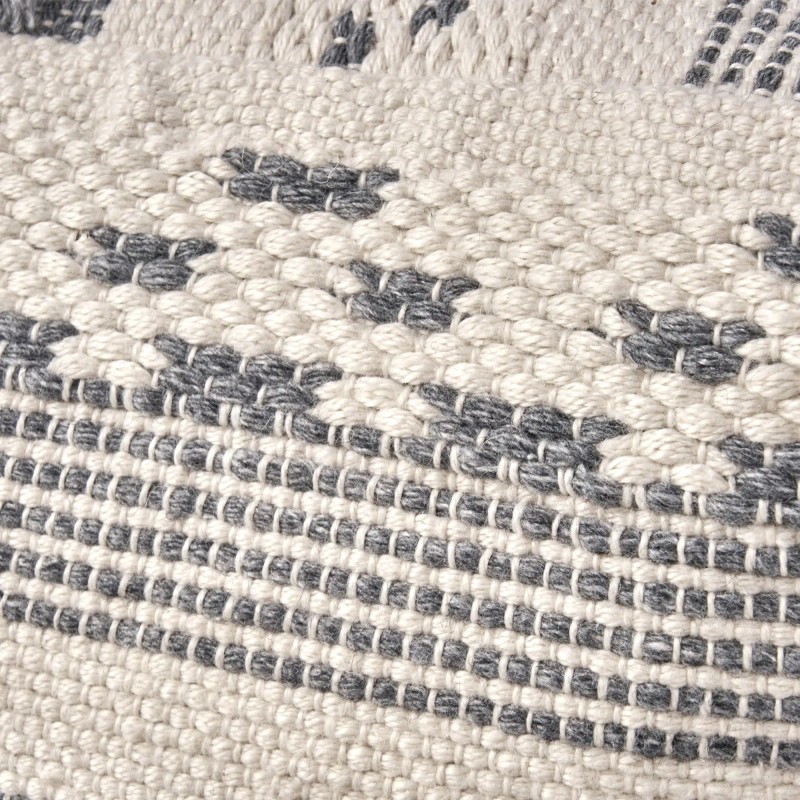 Karim Ivory Grey Faux Yarn Large Poufcolor: as Pic Color