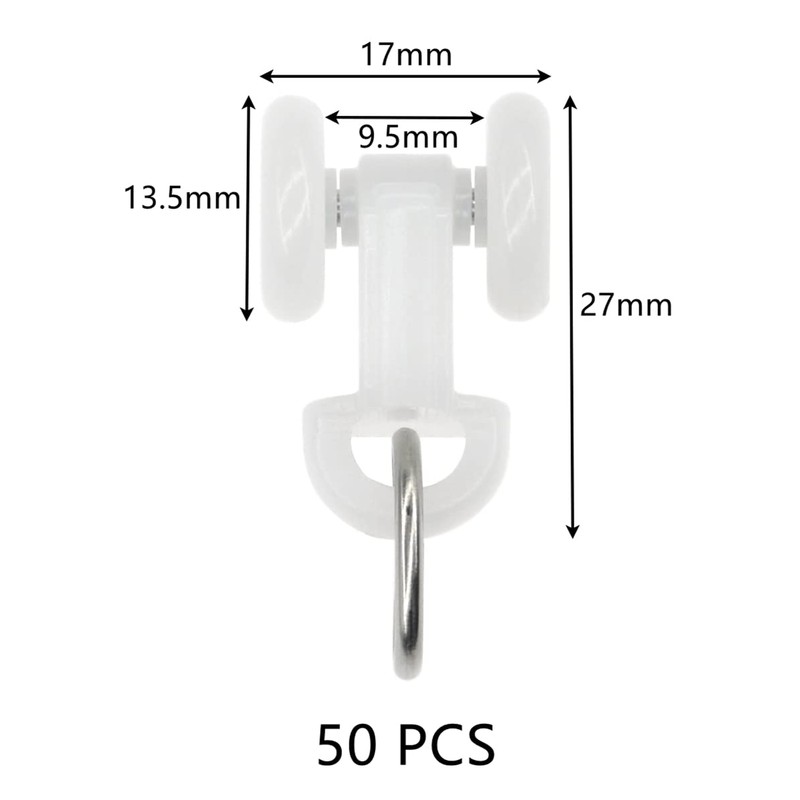 50 Pcs Curtain Track Pulley Pulley Roller for Hanging Curtains