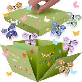 Butterfly Explosion Gift Box, Sage Green DIY Unique Exploding Surprise Gift Box, Surprise Flying Butterfly Box for Birthdays, St. Patrick's Day, Valentine's Day, Shadow of Green Event, Anniversaries