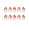 24pcs Short Almond French Pink Gradient False Nails Press On