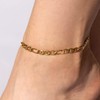 LIFETIME JEWELRY Womens Gold Anklet 6mm Figaro Mariner Link Ankle