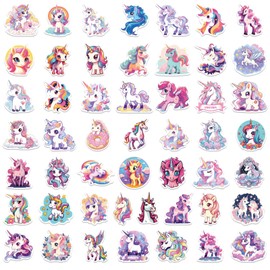 Dream Stickers, Magical Mythical Creatures Decal for Kids Teens, 50Pcs Mythical Vinyl Waterproof Sticker for Water Bottles, Laptop (Unicor)