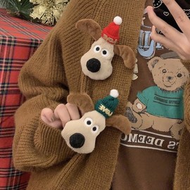 Christmas Red Hat Brooch Pin Bag Accessory Cute Character lf1416 Free Size/Option NO.1 5ea