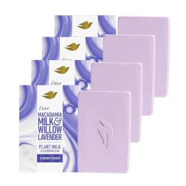 Dove 4 Pk Dove Plant Milk Macadamia Milk & Willow Lavender Cleansing Bar Soap 5 oz