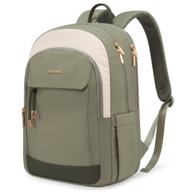 LOVEVOOK Laptop Backpack Purse for Women, Beige Green, 15.6 inches