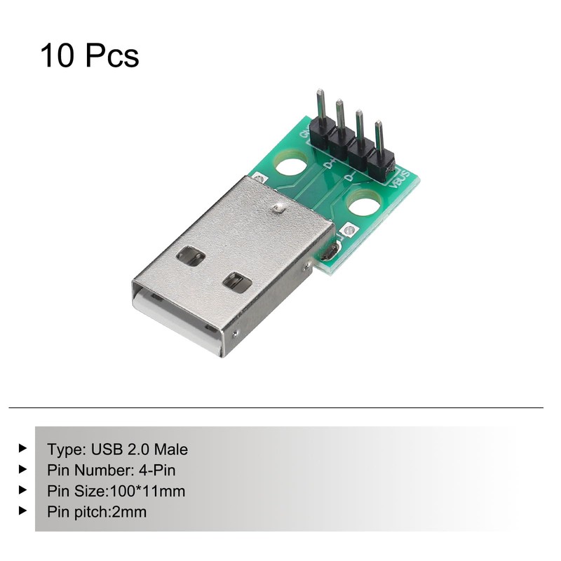 sourcing map 10 Pcs USB Breakout Board USB 2.0 to