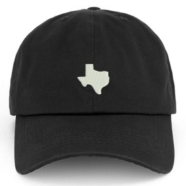 Trendy Apparel Shop XXL Texas State Embroidered Unstructured Cotton Cap - Black