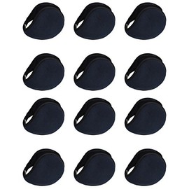 Navy Set of 12 Ear Warmers Solid Polar Fleece Winter Earmuff