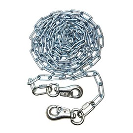 Heavy Duty Dog Runner Chain, 25FT Dog Tie-Out for Medium to Large Dogs, Welded Steel Chain Leash, Tangle-Free with 520lbs Capacity, Stainless Steel (Silver)