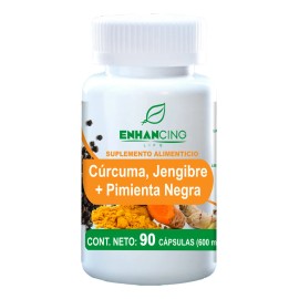 Cúrcuma, Jengibre Y Pimienta Negra Para Máxima Absorción | Formula Premium | 90 Cápsulas De 600 Mg | Solo Ingredientes Naturales