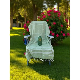 Marry Makes Favors Travel Towel, Outdoor Hammam, Beach towel, Bath Towel, Sports, Sauna Kilt, Thin, Lightweight, Quick-Drying, Anthracite (Better Than A Microfibre Towel), 95 x 160 cm (Green)