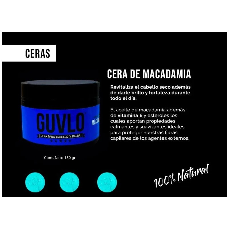 4 Pz Cera Para Hombre Guvlo, Cabello Barba Y Bigote