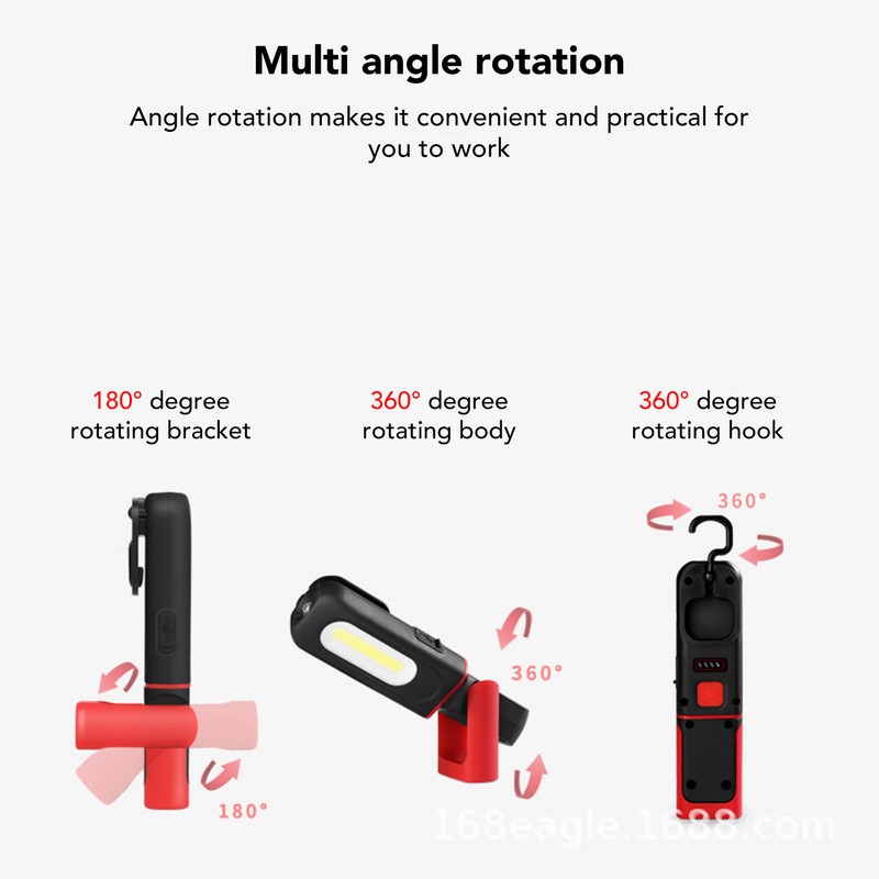 LED Work Light Magnetic 360 Degree Rotatable High Brightness Rechargeable