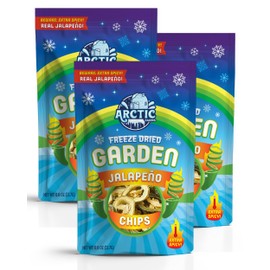 Arctic Farms Garden Freeze Dried Jalapeno Chips, Extra Spicy, Crunchy (Large Bag, Pack of 3)