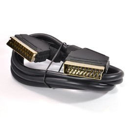 Scart Cable 21 pins connected Black Lead Gold Connectors 1.5m