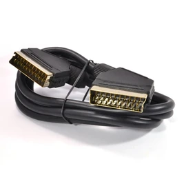 Scart Cable 21 pins connected Black Lead Gold Connectors 1.5m