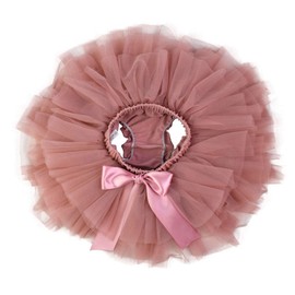 YONKINY Baby Tutu Skirt, Tulle Tutu Skirt with Matching Floral Headband for Birthday Photos, Baby Photography Props - Tulle skirt Dark Pink