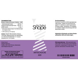 ARTISCHOCKE 600 Capsules - Before Every Meal - for a Healthy Lifestyle - with Natural Artichoke Extract (60 Tablets)