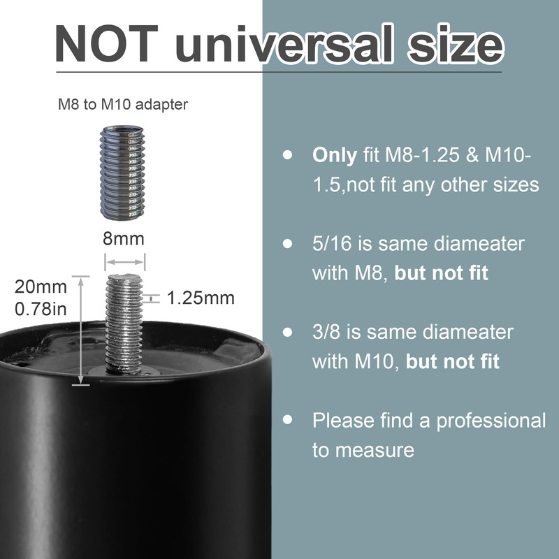 4 Inch Metal Legs Replacement for Adjustable Bed Base Frame