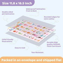 jackinthebox 20 Colorful Pre K Educational Posters for Toddlers - 12 x 17 inches Laminated, Homeschool Decorations, Preschool Posters, Classroom Posters, Learning Posters for Toddlers 1-3