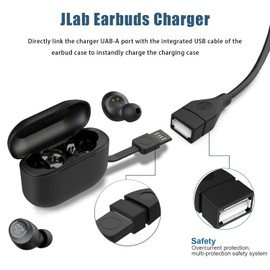 Replacement Wireless Earbuds Charger for JLab Go Air Pop/Sport, JLab Epic Air ANC/Sport ANC, JLab JBuds Air/Sport/Executive/ANC/Play Gaming/Pro Earbuds Charger Adapter Cord (10W)