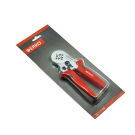 ERKO Universal Crimping Tool T_10 for Insulated (Type TE, TV) and Non-Insulated (TE and TV) Wire End Ferrules for Conductors of 0.5 ÷ 10 mm2, Stainless Steel, Red, Length: 180 mm, Weight: 0.42 kg