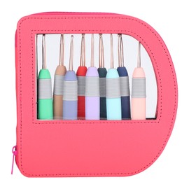 9Pcs/Set Weaving Tools Knitting Needle Soft Handle Radian Crochet Hook TPR Handle