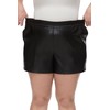Fahsyee Plus Size Black Shorts - Faux Elastic High Waisted
