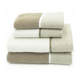 Creole Riga Cotton Bath Towels, Set of 4, Clay