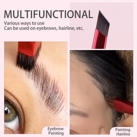 BSITSSS Pack of 4 Eyebrow Brush, Multifunctional Eyebrow Brush with 3 Eyebrow Razors, Eyebrow Brush, Oblique Eyebrow Brush, Zelda Beauty, Ultra-Thin Angled Eyebrow Brush