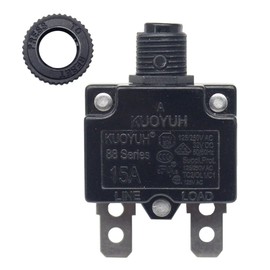 Genuine KUOYUH 88 Series 125/250VAC 32VDC 50/60Hz Thermal Overload Circuit Breaker (15A 1pc)
