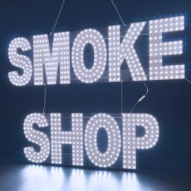 LED SMOKE SHOP Sign for Business,30"x20" Smoke Shop Vape Store Sign with Remote Control & Hanging Installation Bright Led for Window Wall Door