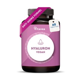 Hyaluronic Capsules - Vegan & High Dose - Anti-Ageing & Hydration - Laboratory Tested, No Unwanted Additives - 60 Tablets Vitavea
